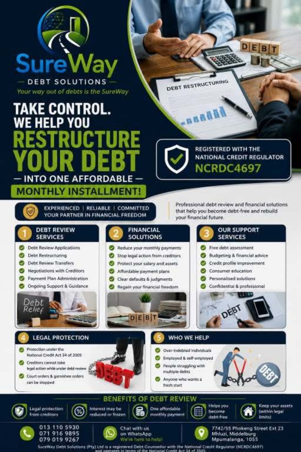 SureWay Debt Solutions debt restructuring promotional poster